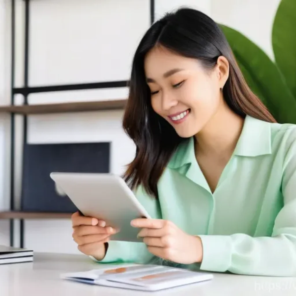 버킷 예산 시스템에서의 재정적 목표 시각화 - **Subject:** A young Vietnamese woman, in her late 20s, with a gentle smile, sitting comfortably at ...
